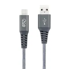 Cabo USB-C I2GO 2m 2,4A Nylon Trançado Chumbo - I2GO PRO