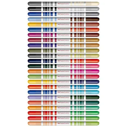 Canetinha Hidrográfica Bicolor, Faber-Castell, 24 Canetas/48 Cores | R$38