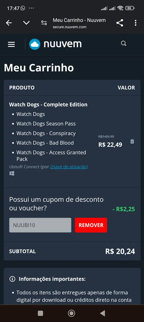 Imagem na descrição da promoção