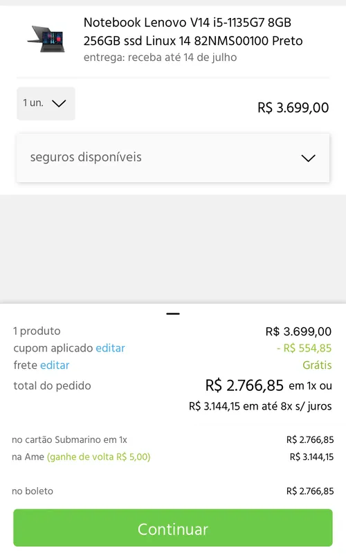 Imagem na descrição da promoção