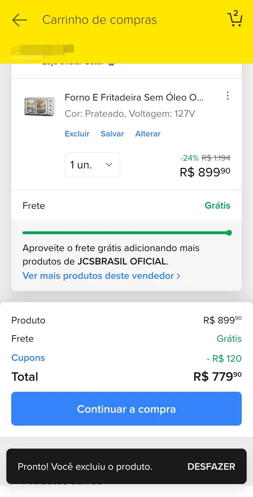 Imagem na descrição da promoção