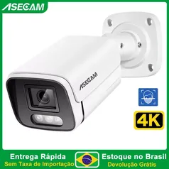 [BR] Câmera de Vigilância Wifi Externa Ip67 ASECAM 8MP 4K POE AI Camera 