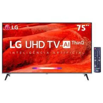 Smart TV LED 75" UHD 4K LG 75UM7510PSB com ThinQ AI Inteligência Artificial