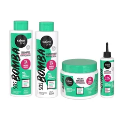 KIT COMPLETO SOS BOMBA ANTIQUEDA 4 PRODUTOS SALON LINE