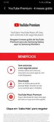 YouTube Premium - 4 meses grátis em dispositivos selecionados Samsung