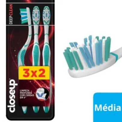 Escova Dental Close Up Deep Clean Media L3p2 | R$ 6,00