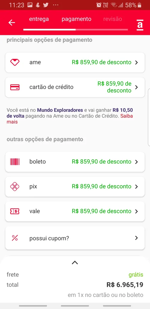 Imagem na descrição da promoção