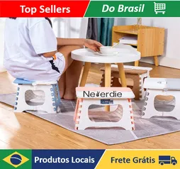 Banqueta plástica dobrável -  Tam. 28.5X23.5X24CM - Capacidade para até 80Kg