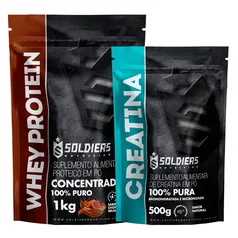 Kit: Whey Protein Concentrado 1Kg  + Creatina Monohidratada 500g - 100%