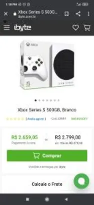 Console Xbox séries S 500GB, Branco | R$2.659