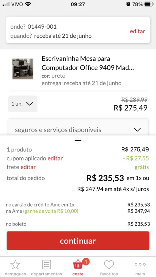 Imagem na descrição da promoção