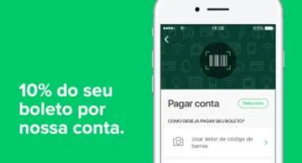 10% do seu boleto, vira CashBack no Pic Pay