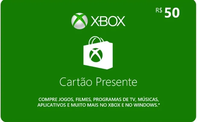 [App] Gift card Xbox One R$150 | R$110