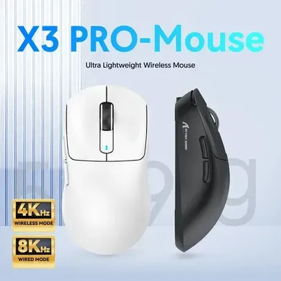 Attack Shark x3, X3Pro - Mouse Macro Gaming Leve Sem Fio, Conexão Tri-Mode, X3Pro, X3, PAW3395, 26000dpi