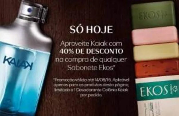 [Natura] Desodorante Colônia Kaiak - R$ 65 na compra de Ekos
