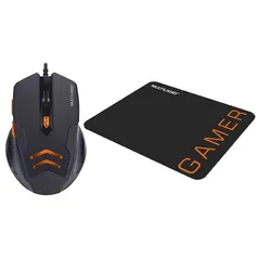 Combo Gamer Mouse com Mouse Pad Multilaser MO274 - Laranja