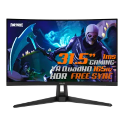 Monitor Gamer ASUS TUF Gaming, 31.5 Pol, Curvo, WideScreen QuadHD, 165Hz, 1ms, HDR, FreeSync Premium, DP/HDMI, VG32VQ1B