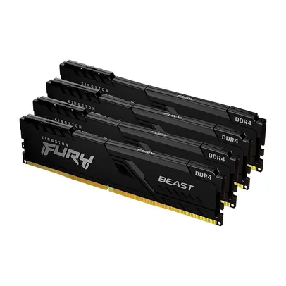 Memória Kingston Fury Beast, 32GB (4x8GB), 3600MHz, DDR4, CL17, Preto - KF436C17BBK4/32