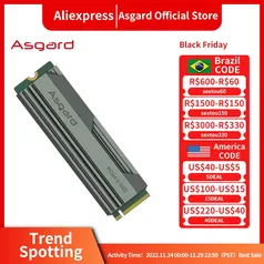 SSD Asgard 1TB AN4 NVME 7500/5500mb/s Pcle 4.0