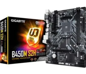 Placa-Mãe Gigabyte B450M S2H, AM4, mATX, DDR4 | R$580