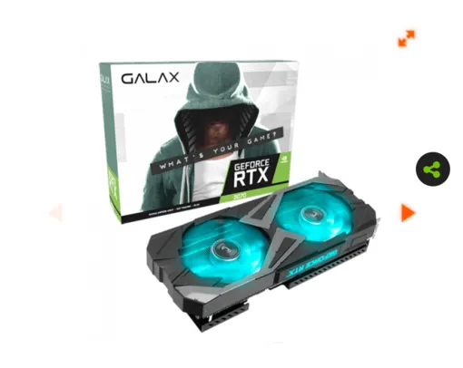 Placa de Vídeo Galax NVIDIA GeForce RTX 3070 EX (1-Click OC), LHR, 8GB, GDDR6, DLSS, Ray Tracing, 37