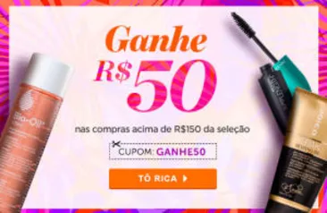 R$50 OFF em compras acima de R$150