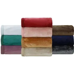 [AME R$ 70] Cobertor Queen Flannel Colors com Borda em Percal - Casa e Conforto