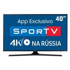 Smart TV LED 40" UHD 4K Samsung 40MU6100 com HDR Premium, Plataforma Smart Tizen, Smart View, Espelhamento de Tela, Steam Link, 3 HDMI e 2 USB - R$1780