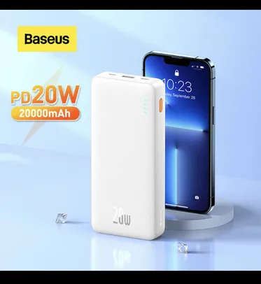 Baseus 20000mah Power Bank Pd Qc 20w Portable Charger External Battery Quick Charg