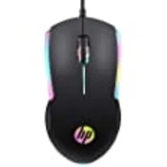 Mouse HP Gamer USB M160 Preto - Sensor Óptico Ambidestro Resoluções até 1000 DPI e Iluminação Multicolor