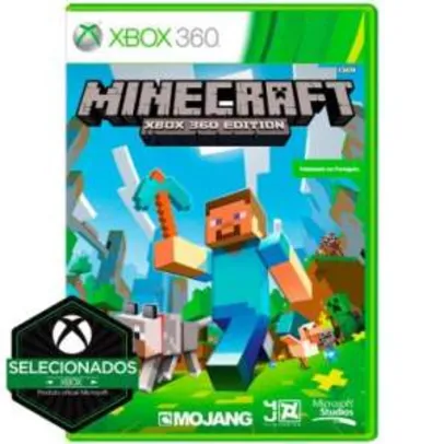 Minecraft Xbox 360 por apenas R$ 26,91 com o cupom de 10% de desconto.