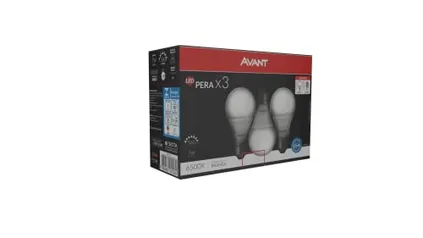 Kit com 3 Lâmpadas LED Avant bulbo 7W, soquete E27, luz branca, bivolt, 278061479