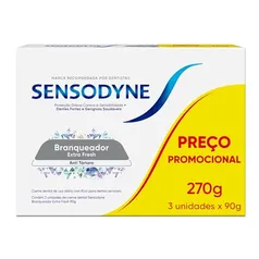 [Rec] Sensodyne Creme Dental Branqueador Extra Fresh com Flúor, Leve 3 e Pague 2, 90g cada