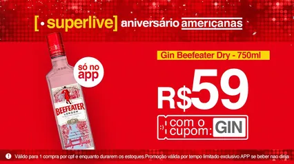 [APP] Gin Beefeater Dry - 750ml | R$59