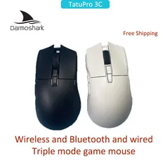 Darmoshark N3 Mouse sem fio bluetooth n3, 7 botões, 26000dpi, pam3395, óptico, ergonômico