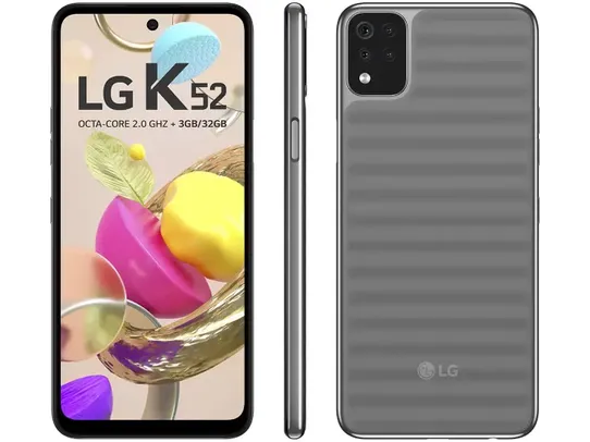 Smartphone LG K52 64GB Cinza 4G Octa-Core 3GB RAM