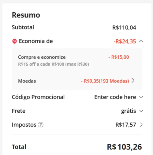 Imagem na descrição da promoção