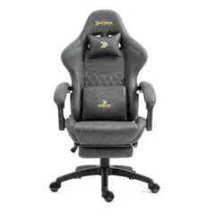 Cadeira Gamer KBM! GAMING Tempest CG600, Cinza Claro, Com Almofadas, Descanso Para Pernas Retrátil, Reclinável - KGCG600CZ