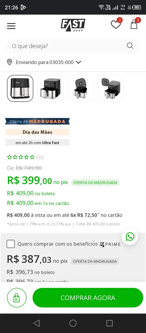 Imagem na descrição da promoção