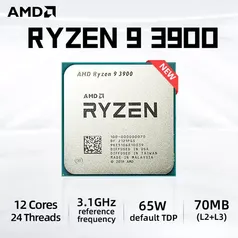 Processador AMD R9 3900 3,1 GHz de doze núcleos e 24 threads