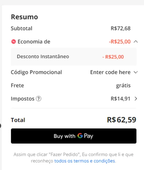 Imagem na descrição da promoção