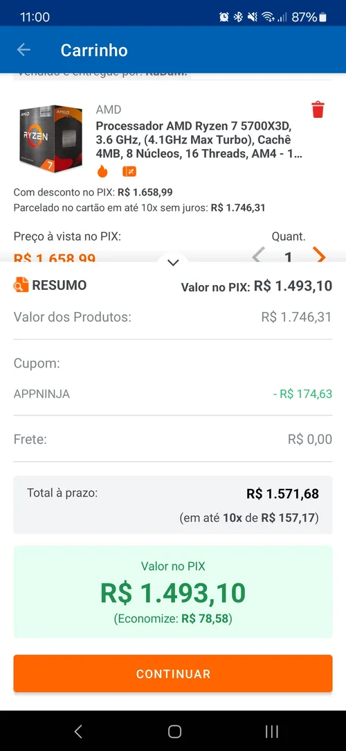 Imagem na descrição da promoção