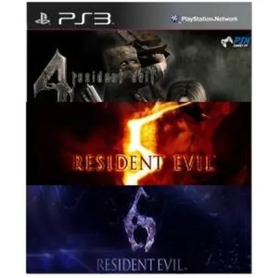 [PSN Games] Combo Resident Evil 4 5 6 PS3 - Mídia Digital por R$ 50