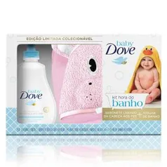 Kit Dove Baby Hidratação Enriquecida Sabonete Líquido 400ml + Toalha de Banho Porco | R$15