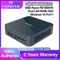 Mini PC C/ Ryzen 5 5600H DDR4 32GB / SSD 512GB + Windows11 Morefine s500