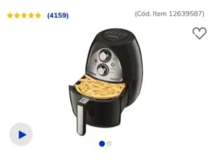 Fritadeira Sem Óleo Air Fryer Mondial Family NAF-03I 4L - Preto e Inox | R$ 360