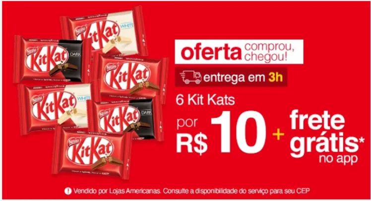 [APP] 6 chocolates Kit Kat - 41,5g | R$ 10