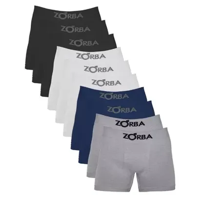 Kit 10 Cuecas Boxer Zorba Seamless com Algodão 781