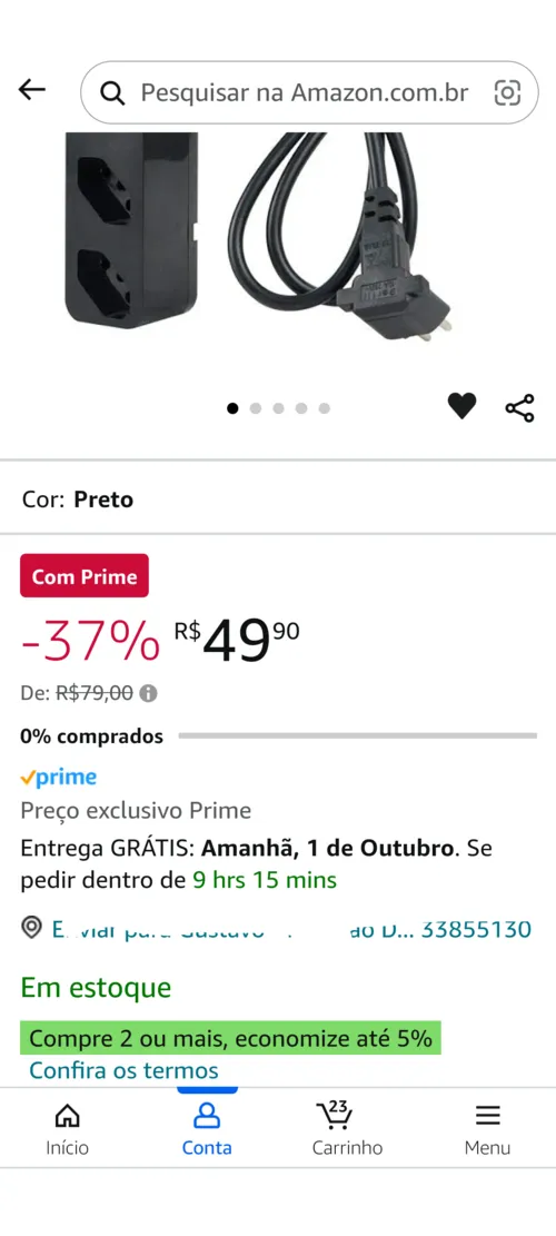 Imagem na descrição da promoção