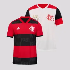 Kit de 2 Camisas Flamengo I 2021   Torcedor Retrô